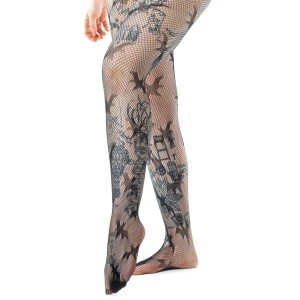Netzstrumpfhose mit Fledermäusen Netzstrumpfhose mit Fledermäusen