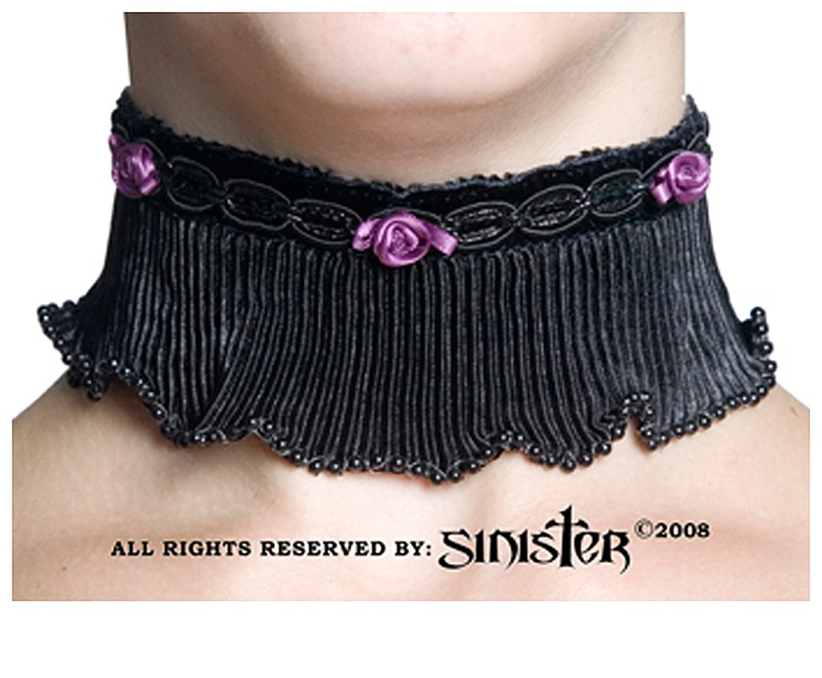 Halsband Kropfband Stoffrose Sinister