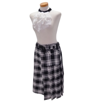 Kilt tartan schwarz/weiss