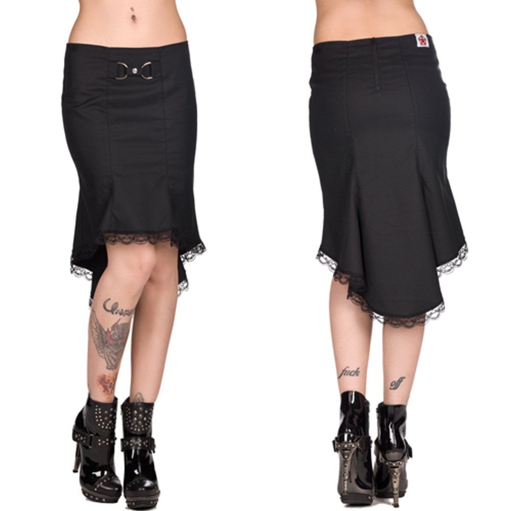 Vokuhila Rock Wave Skirt Black Pistol