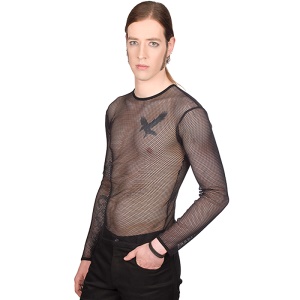 Herren Netz Shirt Black Pistol