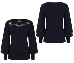 Pullover mit Blumenstickerei
