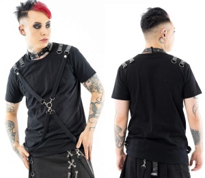 Herren Tshirt mit Lederhalsband