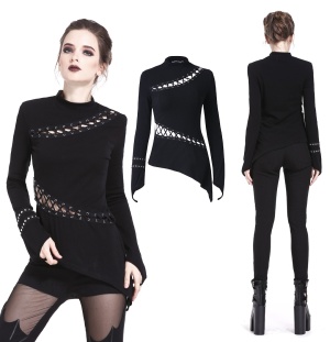 Asymetrisches Top mit Schnürung Dark in Love