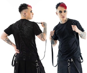 Gothic Tshirt mit Flügeldruck