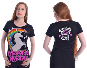 Damen T-Shirt Death Metal Einhorn Cupcake Cult