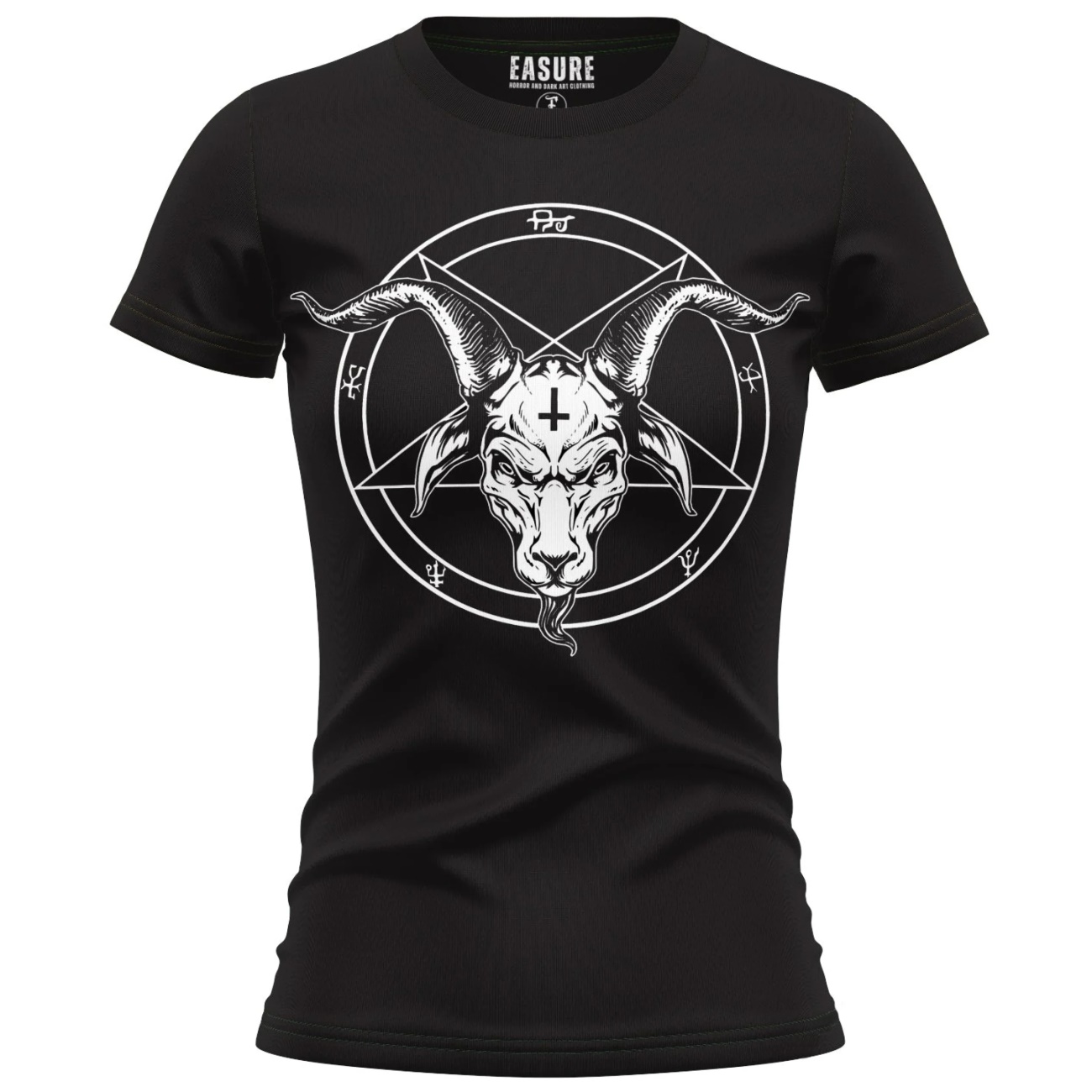 Gothic Damen T-Shirt Pentagram white