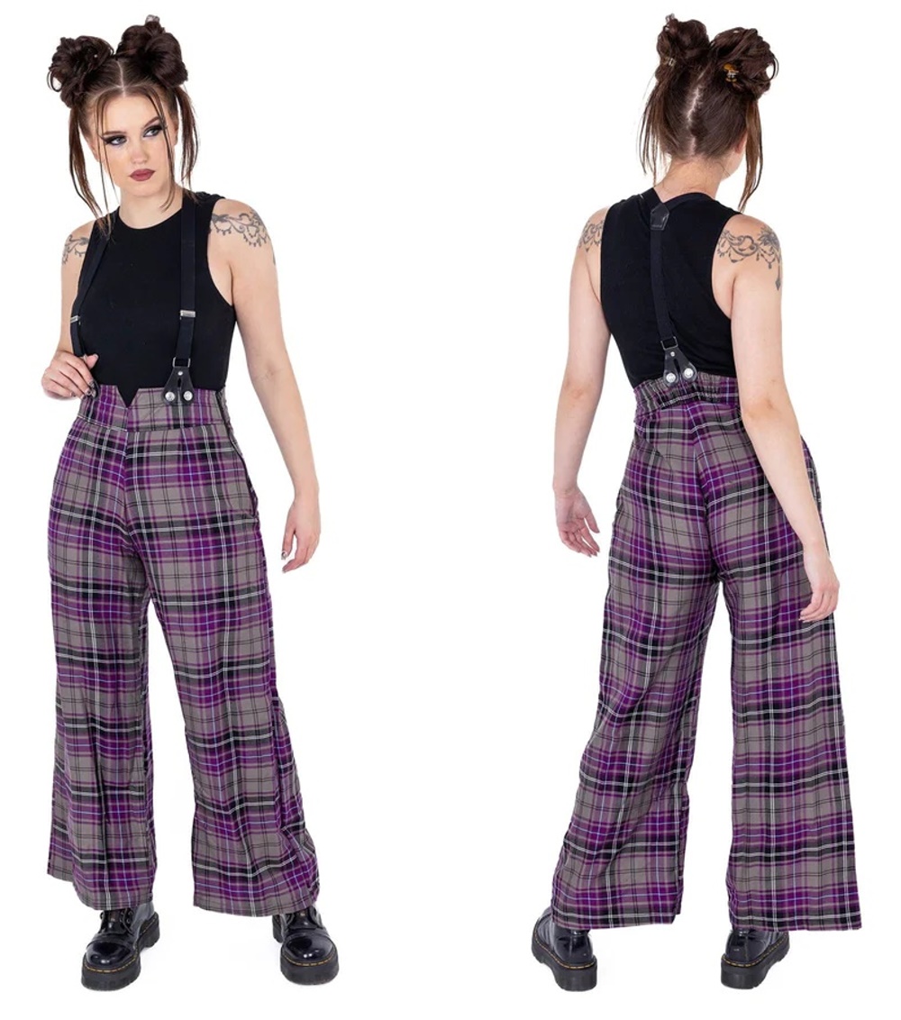 Marlene Hose grau/purple tartan