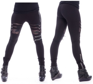 Leggings Inka Reißverschlüsse und D Ringe Chemical Black