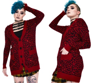 Oversized Cardigand red leopard