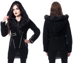 kurze Samtjacke mit Kunstfellkragen