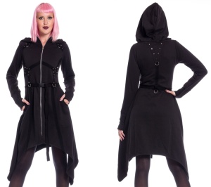 Gothicjacke lang Mistrust Hood Poizen Industries