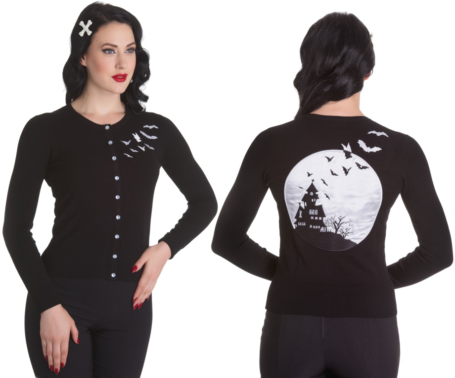 Cardigan Fledermaus Strickjacke mit Gothicmotiv Hellbunny - Hellbunny Shop  - PS6473