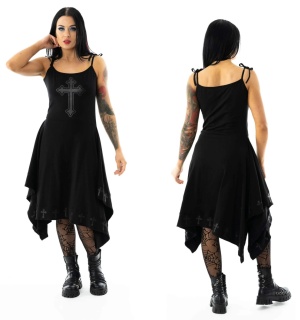 Kleid mit grauen Kreuzen