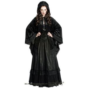 Samt Cape mit Spitze Sinister