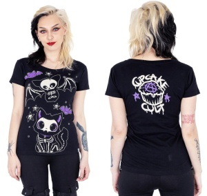 T-Sirt Skelly Cat Cupcake Cult