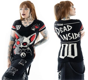 Damen T-Shirt Team Dead inside Varsity Heartless
