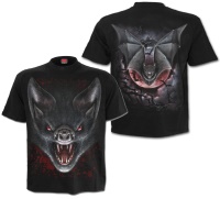 Herren Tshirt Bat Vampire Spiral