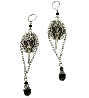 Gothic Crow Skull Ohrringe
