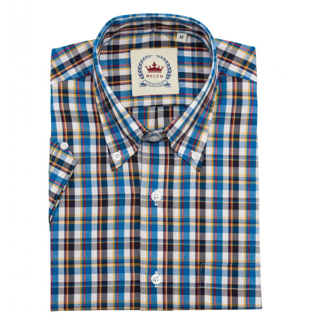 Relco London Button Down Kurzarmhemd