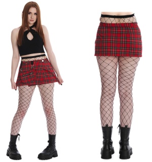 Tartan Minirock mit Tasche