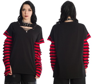 punkiges Longsleeve rot schwarz gestreift Banned