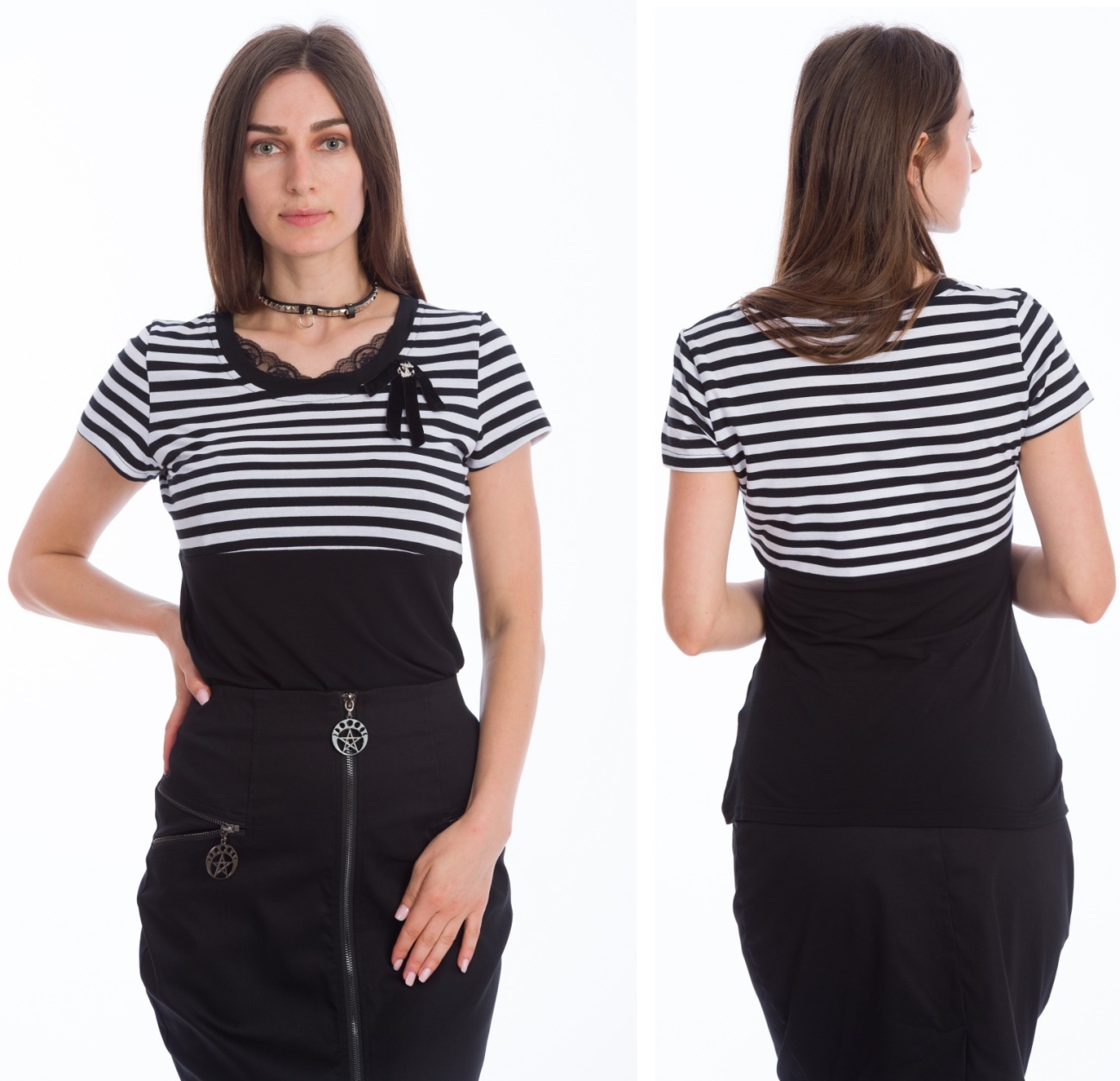 Sailor Top schwarz/weiss gestreift Banned