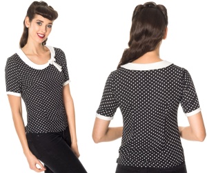 Damen T-Shirt Polkadot im Stil der 50/60iger Jahre Banned