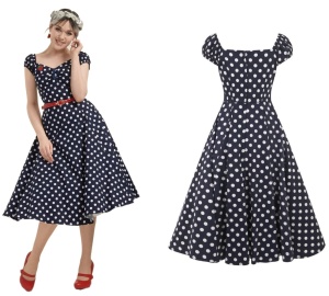 Dolores Doll Dress blau weisse Punkte Collectif