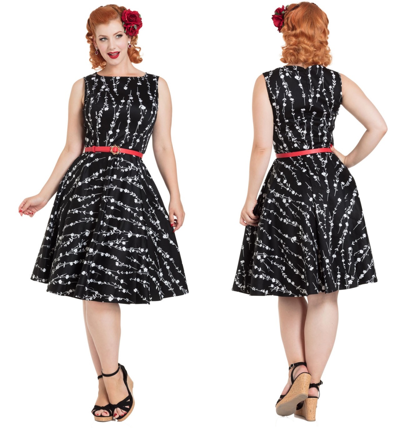 Rockabilly Kleid Floral Dress Voodoo Vixen