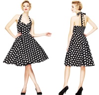 Rock N Roll Kleid Punkte Rockabilly Boogie Dress