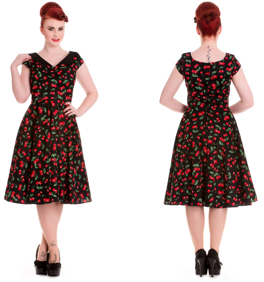 Petticoatkleid/Rock n Roll Kleid Kirschen Hellbunny Rockabilly