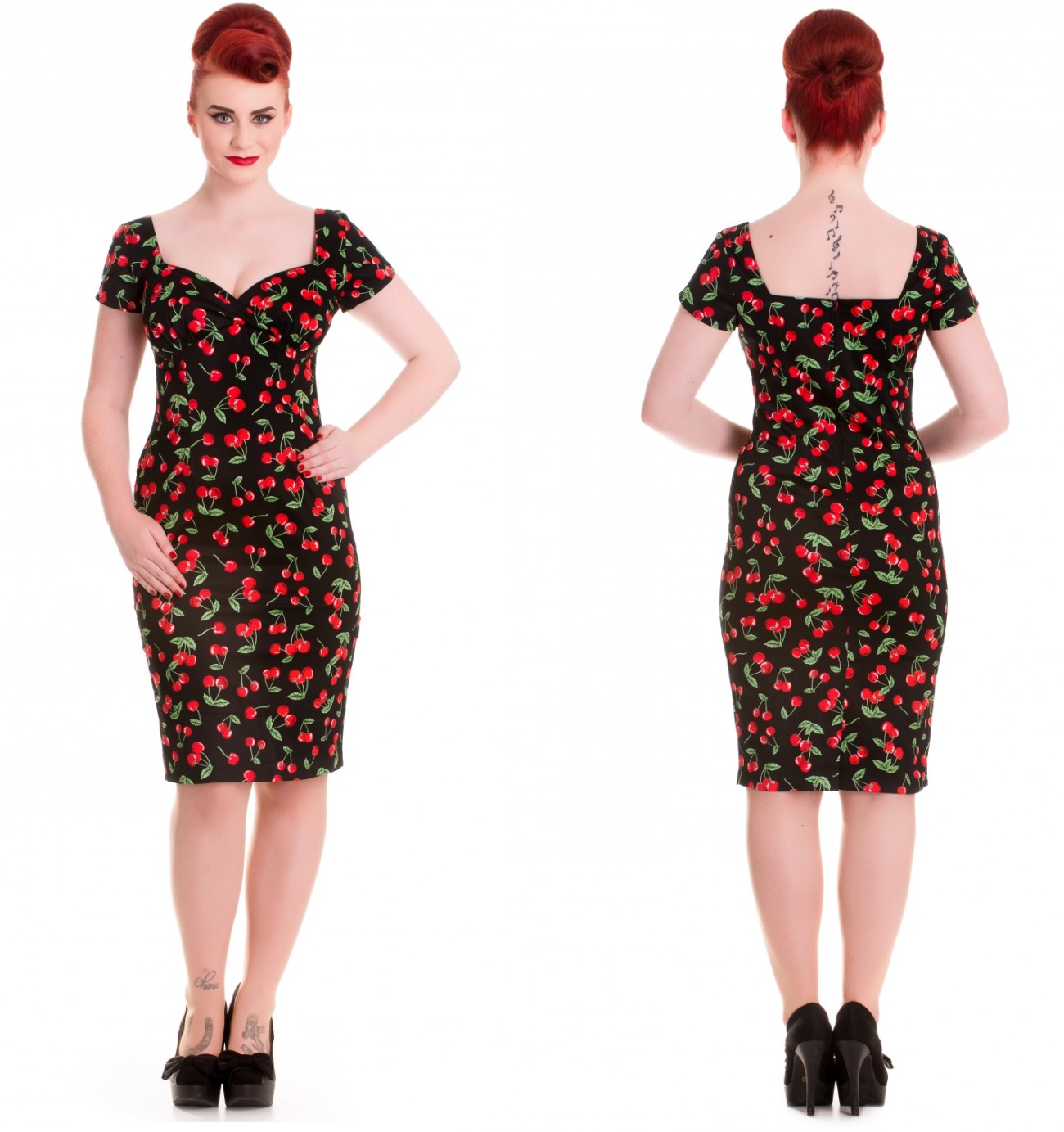 Pencil Dress Kirschen Vintagekleid Hellbunny Rockabilly