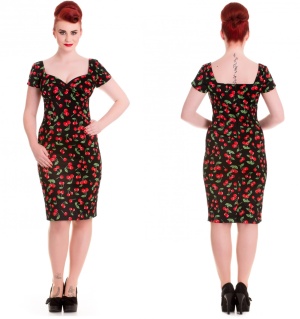 Pencil Dress Kirschen Vintagekleid Hellbunny Rockabilly