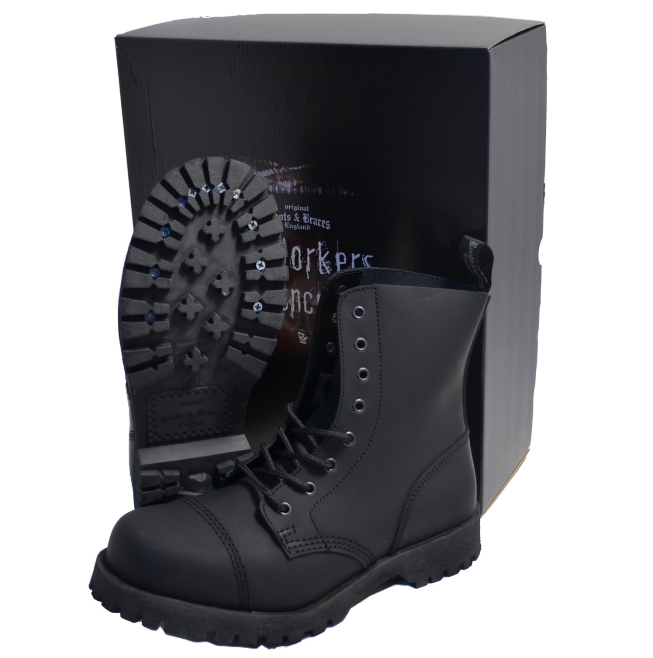 Boots & Braces 8-Loch BASIC Stahlkappenstiefel